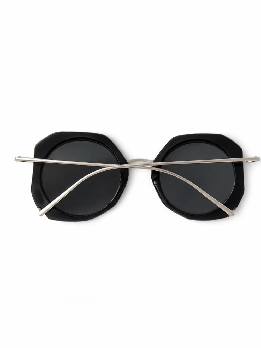 KREWE Donna Round Oversized Sunglasses • Black/Silver •Like New Designer